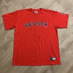 Vintage Y2K Nike Team MLB Boston Red Sox T-Shirt Center Swoosh Men's XL Red